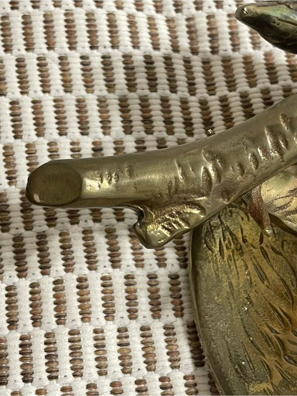 Brass Eagle Sculpture - Antique Finish Gold Tone Home Accent